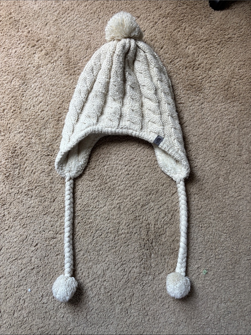 The North Face Cable-Knit Pom Earflap Hat